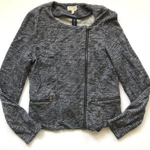 Lou & Grey Womens Jacket Size M Heather Blue Asymmetrical Zip